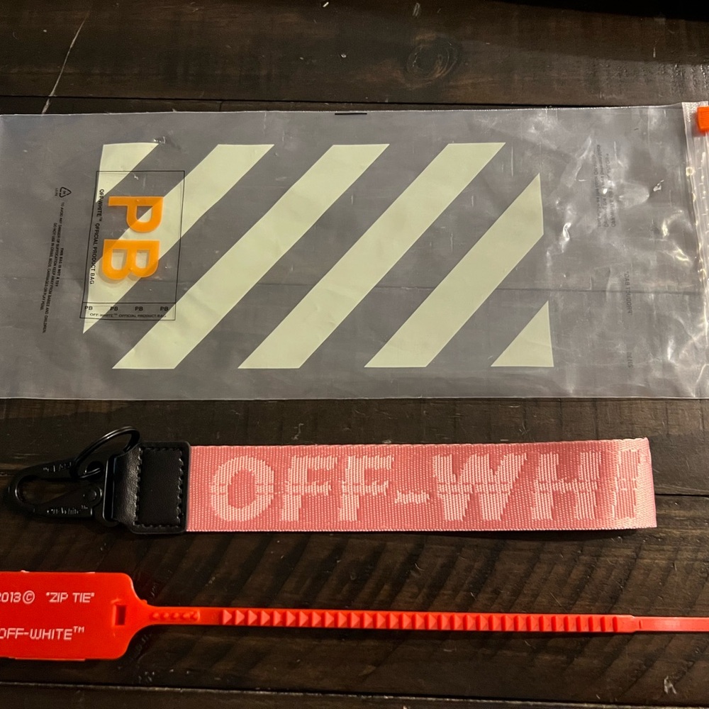 Off-White Pink and Red Strap with Black Clip